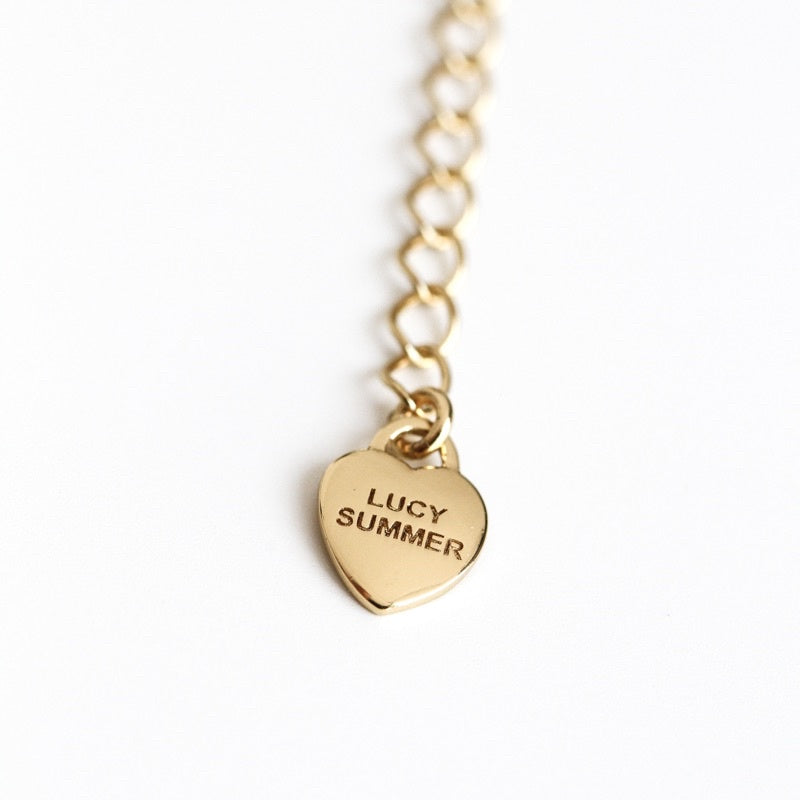 LUCY SUMMER Heart Necklace สร้อยคอ พร้อมจี้หัวใจฝังพลอยแท้ Heart Cut หัวใจ ขนาด 7 มม.