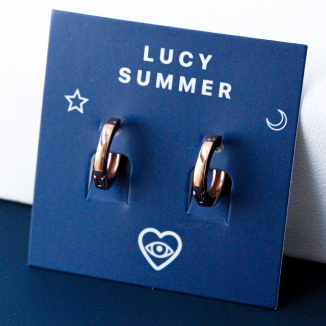 LUCY SUMMER Huggie Hoop Earrings (Silver 925) เงินแท้ งานของแบรนด์ Lucy Summer