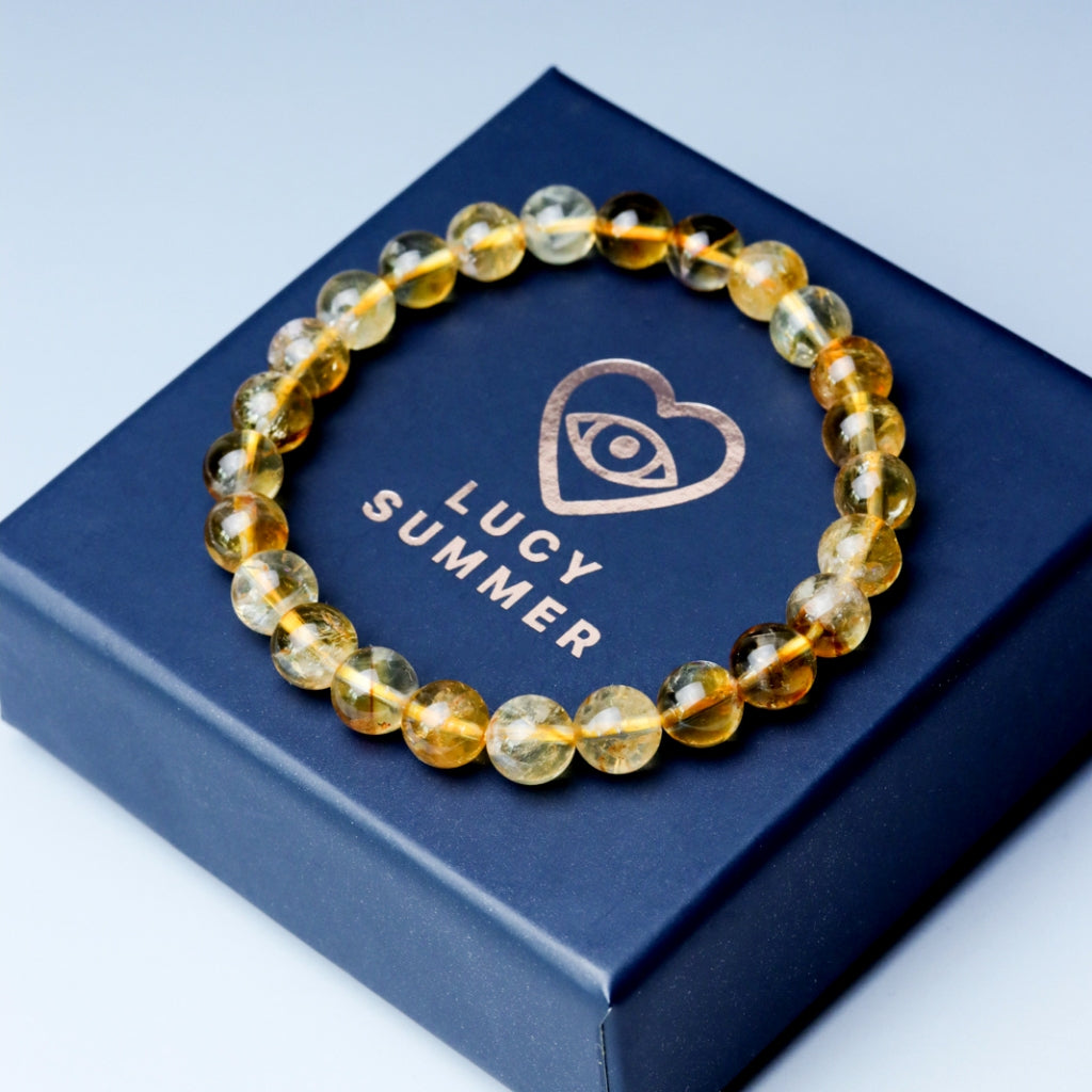 LUCY SUMMER กำไลข้อมือหินแท้ Citrine (ซิทรีน) ขนาด 6 mm.