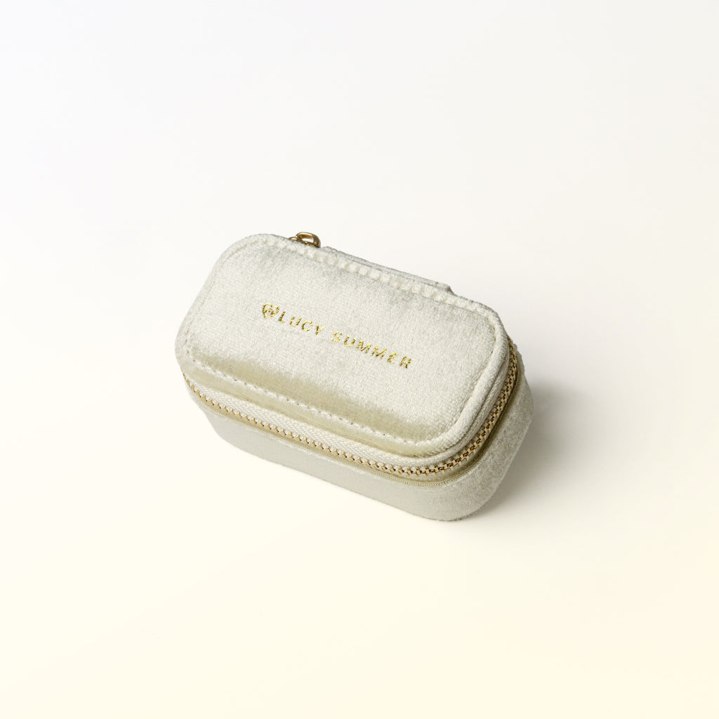 LUCYSUMMER กระเป๋าใส่เครื่องประดับแบบพกพา Travel Mini Jewelry Box กำมะหยี่