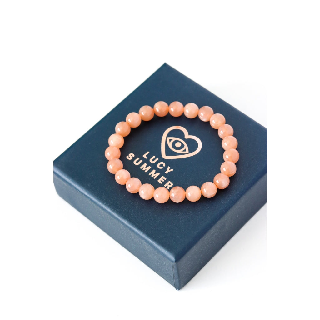 LUCY SUMMER กำไลข้อมือหิน Peach Moonstone พีชมูนสโตน