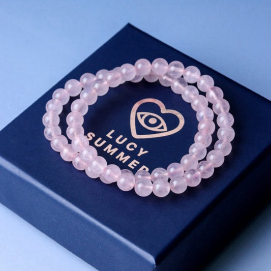 LUCYSUMMER กำไลข้อมือหินแท้ Rose Quartz โรสควอตซ์ ขนาด 6 mm.