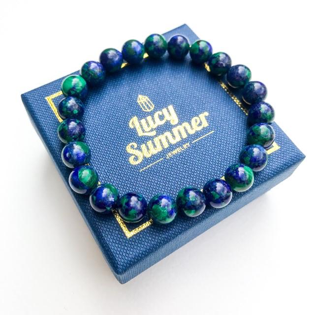 LUCY SUMMER กำไลข้อมือหินแท้ Azurite - อะซูไรท์ (กำไลหินแท้ รับประกันหินแท้)