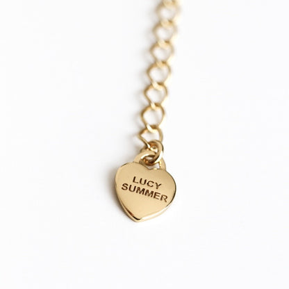 LUCY SUMMER Heart Necklace สร้อยคอ พร้อมจี้หัวใจฝังพลอยแท้ Heart Cut หัวใจ ขนาด 7 มม.