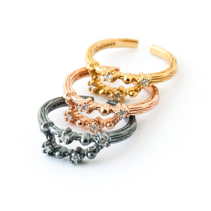 LUCYSUMMER [Gold] แหวนราศี 12 ราศี Zodiac Ring พลอย White Topaz ดีไซน์กลุ่มดาว (ปรับไซส์ได้)