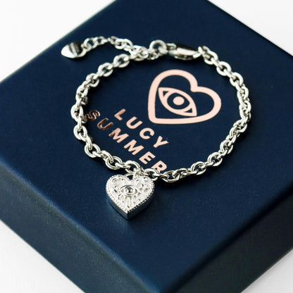 Luna Love Bracelet - White topaz Silver by Lucy Summer 