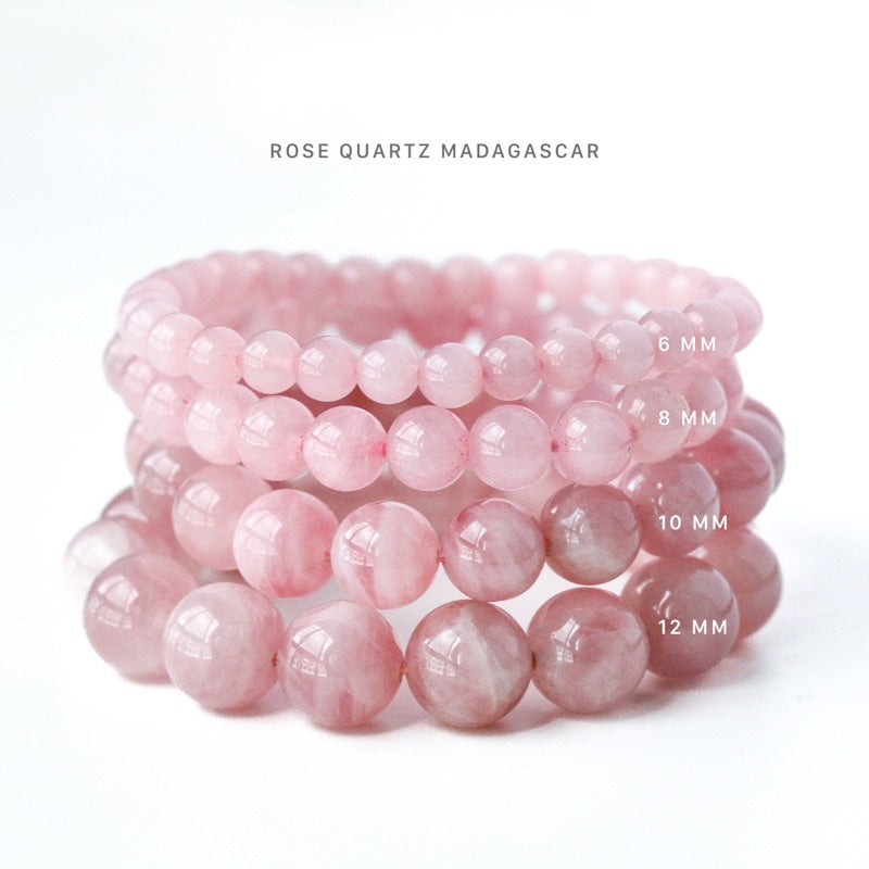 LUCY SUMMER กำไลหินแท้ Rose Quartz Madagascar - โรสควอตซ์ (กำไลหินแท้ รับประกันหินแท้)