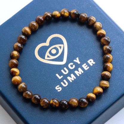 LUCY SUMMER กำไลข้อมือหินแท้ Tiger eye - ไทเกอร์ อาย (กำไลหินแท้ รับประกันหินแท้)