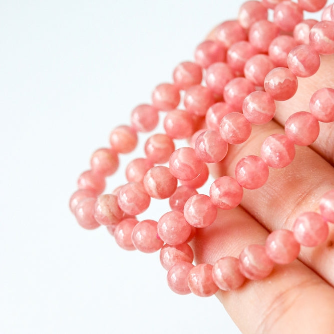 Rhodochrosite 5 mm premium AAA Beads Bracelet