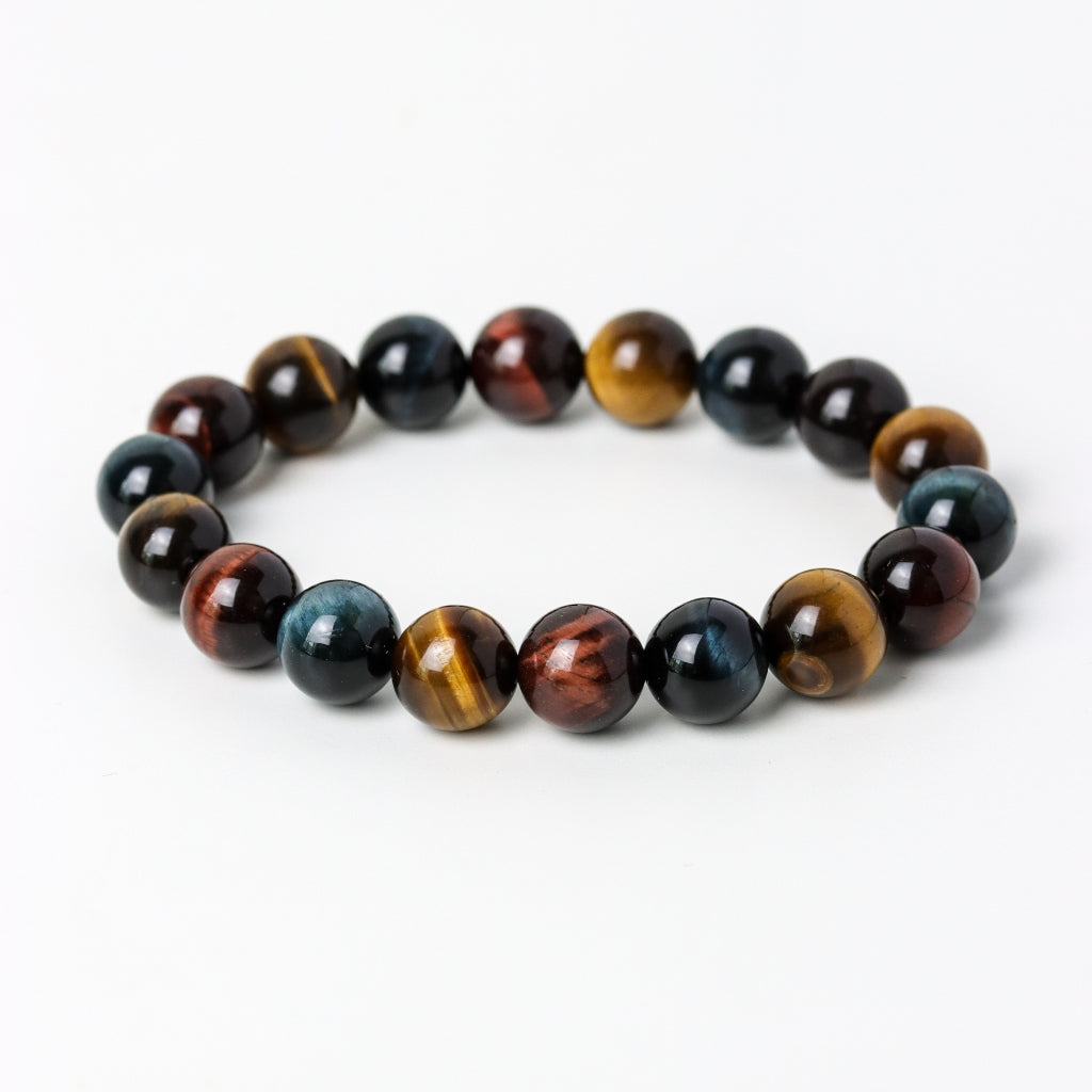 LUCYSUMMER กำไลข้อมือหินแท้ Red Yellow Blue Tiger’s eyes - ไทเกอร์อาย 3 สี