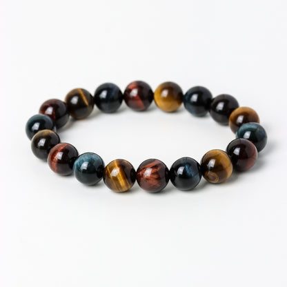 LUCYSUMMER กำไลข้อมือหินแท้ Red Yellow Blue Tiger’s eyes - ไทเกอร์อาย 3 สี