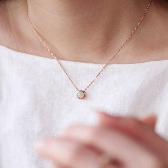 LUCYSUMMER Tiny Necklace สร้อยคอเงินแท้ "ลูกคุณหนู" พลอยแท้ขนาด 6 มม. มีพลอยให้เลือกหลายชนิด