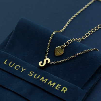 LUCY SUMMER [Silver 925] Alphabet A-Z letter สร้อยลายโซ่พร้อมจี้ตัวอักษร สร้อยทำจากเงินแท้ Silver 925