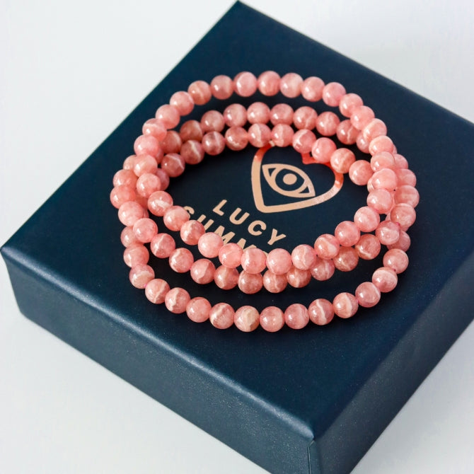 Rhodochrosite 5 mm premium AAA Beads Bracelet