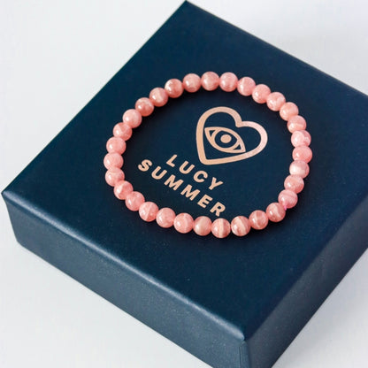 Rhodochrosite 5 mm premium AAA Beads Bracelet