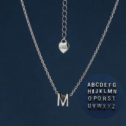 Alphabet Necklace - Silver Color