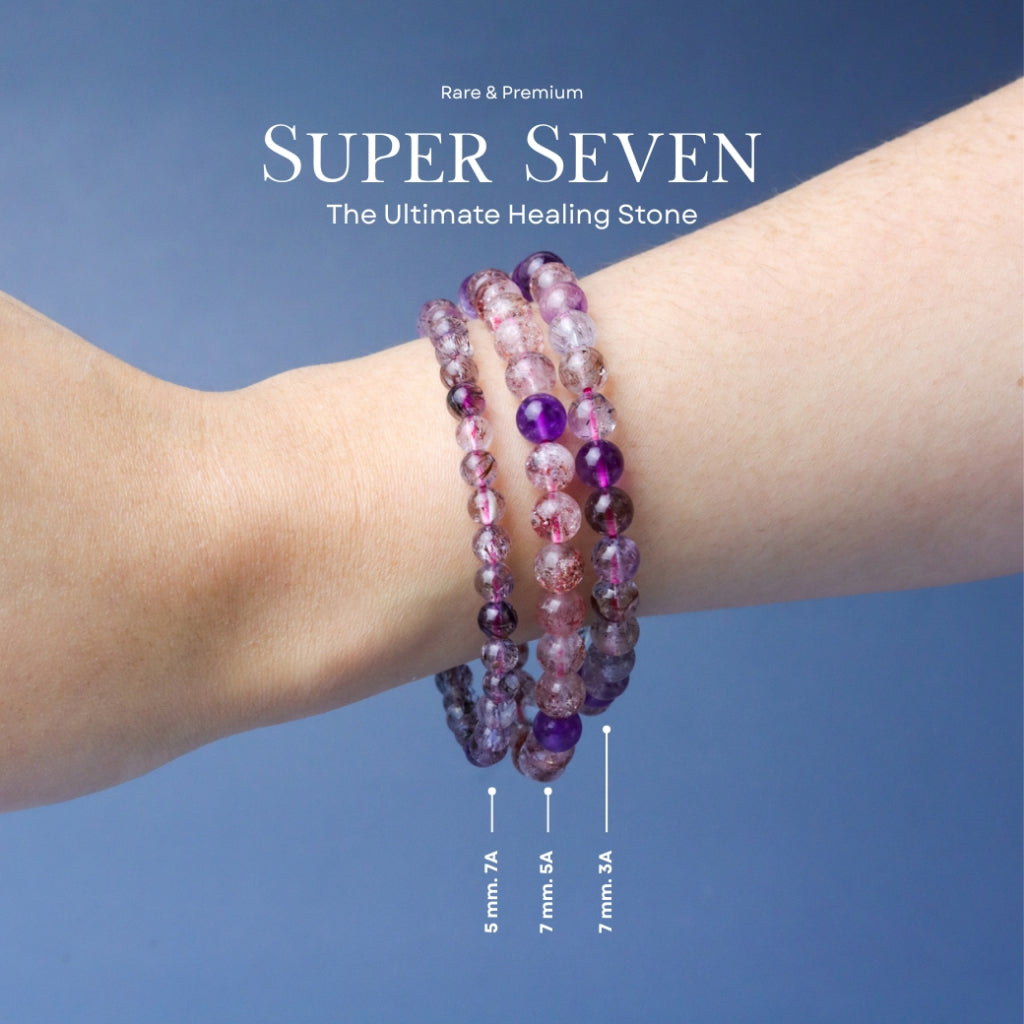 LUCY SUMMER กำไลข้อมือหินแท้ Super Seven - ซุปเปอร์ เซเว่น Premium (กำไลหินแท้ รับประกันหินแท้)