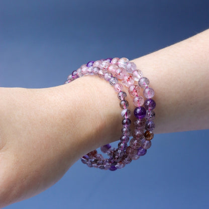 LUCY SUMMER กำไลข้อมือหินแท้ Super Seven - ซุปเปอร์ เซเว่น Premium (กำไลหินแท้ รับประกันหินแท้)