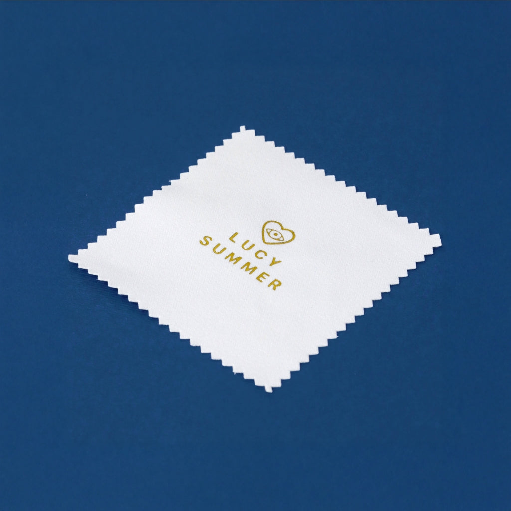 LUCY SUMMER ผ้าเช็ด ทําความสะอาดเครื่องประดับ Jewelry Polishing Cloth สีขาว ขนาด 8x8 cm