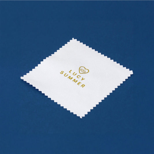 LUCY SUMMER ผ้าเช็ด ทําความสะอาดเครื่องประดับ Jewelry Polishing Cloth สีขาว ขนาด 8x8 cm