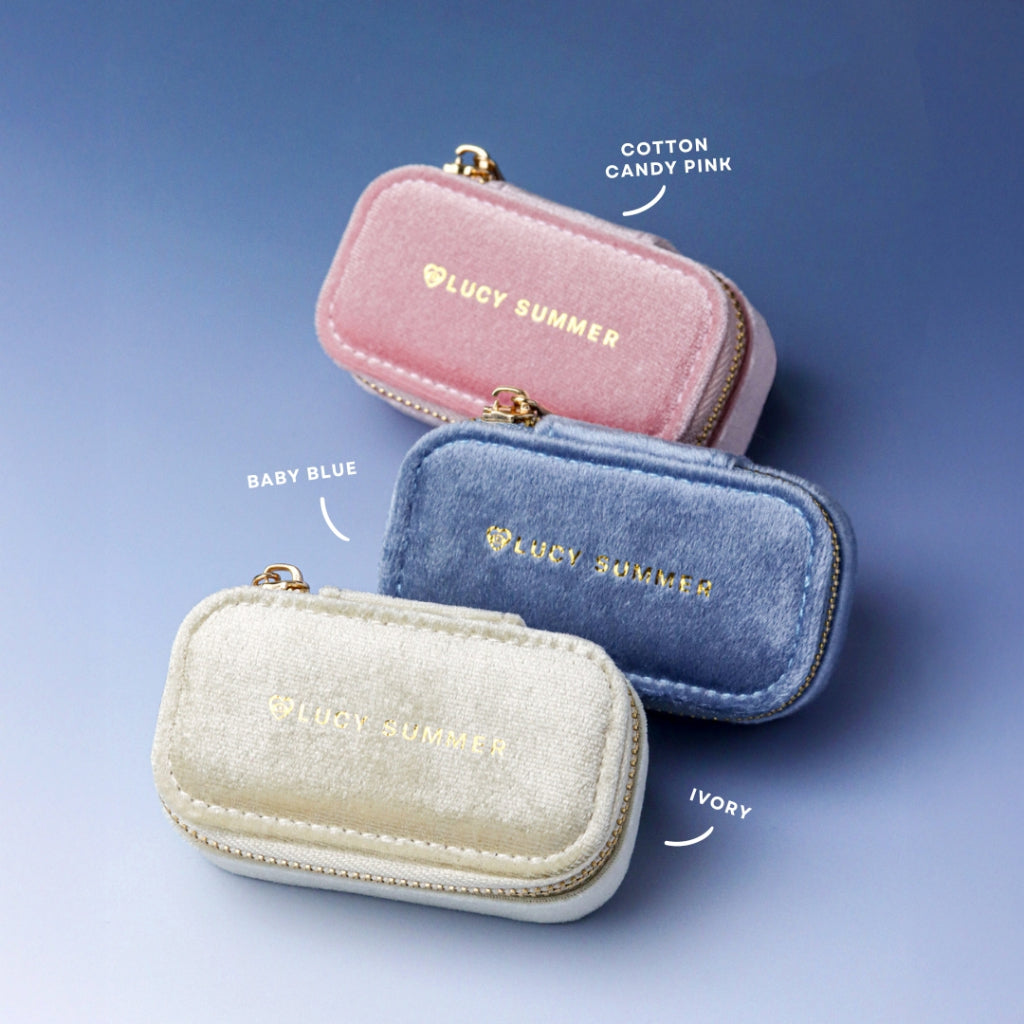 LUCY SUMMER กระเป๋าใส่เครื่องประดับแบบพกพา MINI JEWELRY BOX กำมะหยี่