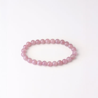 LUCY SUMMER กำไลหินแท้ Rose Quartz Madagascar ขนาด 6 mm. (Premium AAAAAAA) - โรสควอตซ์ (กำไลหินแท้ รับประกันหินแท้)