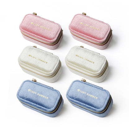LUCY SUMMER กระเป๋าใส่เครื่องประดับแบบพกพา MINI JEWELRY BOX กำมะหยี่