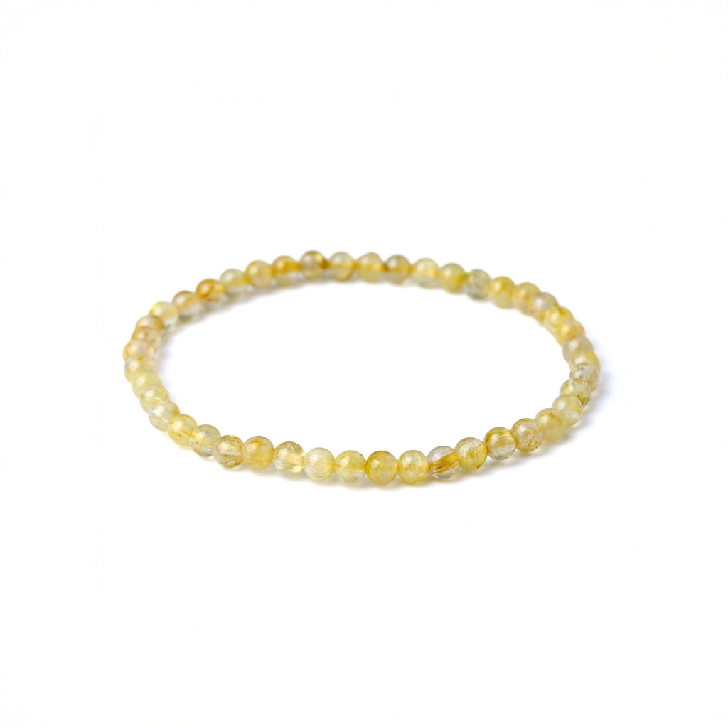 LUCY SUMMER กำไลข้อมือทหินแท้ ไหมทอง (Rutilated Quartz) ขนาด 4 มม.