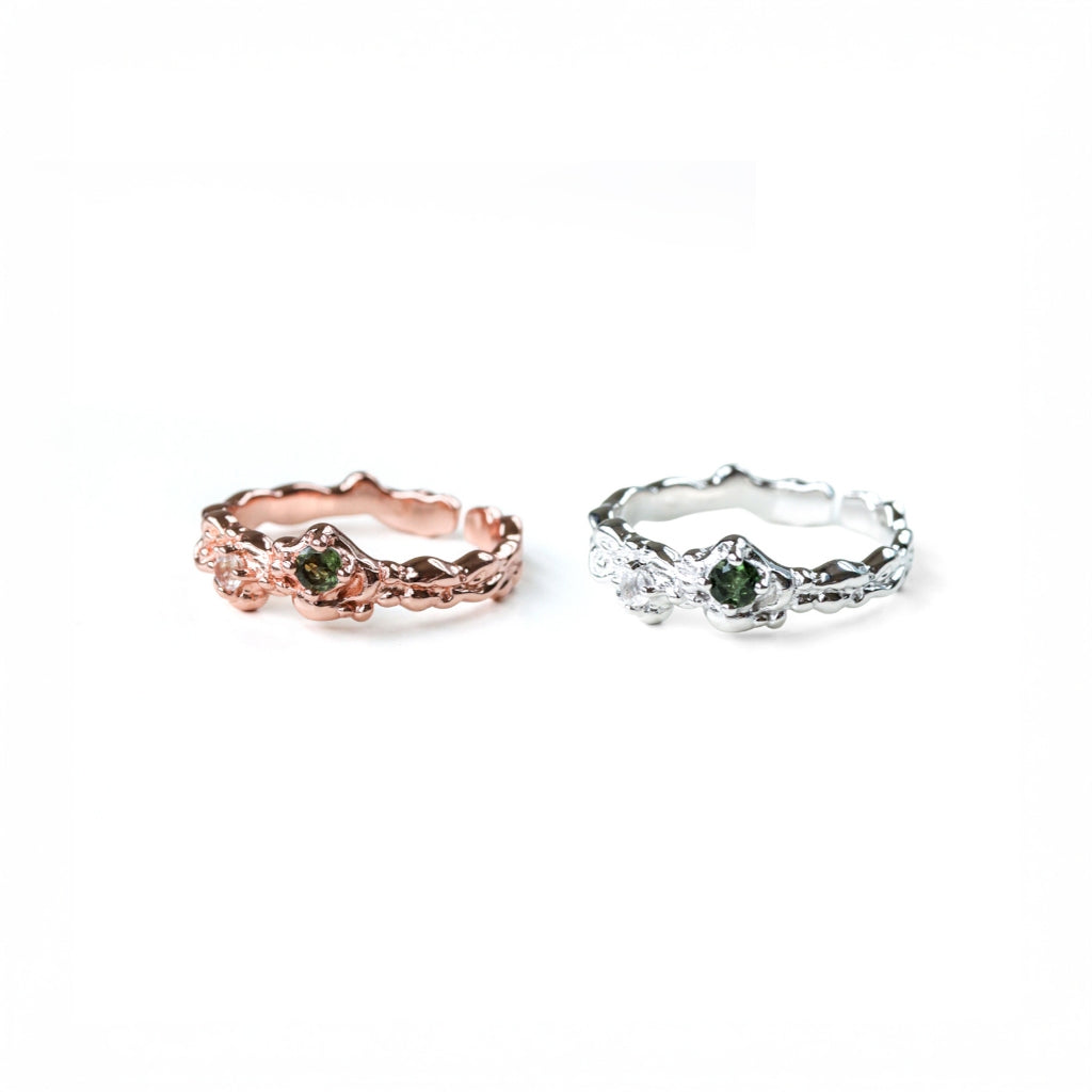 LUCYSUMMER Magic Ring แหวนพลอยแท้ 2 เม็ด ตัวเรือน Silver 925