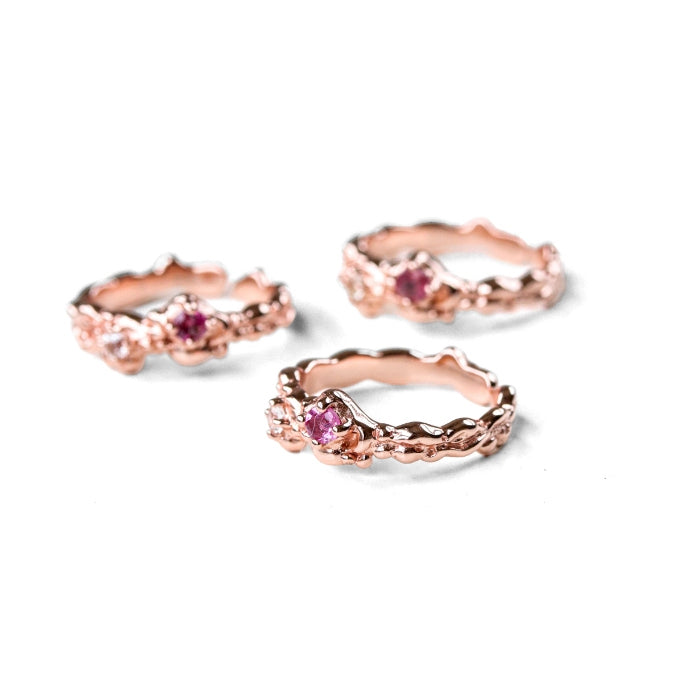 LUCYSUMMER Magic Ring แหวนพลอยแท้ 2 เม็ด ตัวเรือน Silver 925