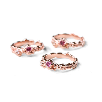 LUCYSUMMER Magic Ring แหวนพลอยแท้ 2 เม็ด ตัวเรือน Silver 925