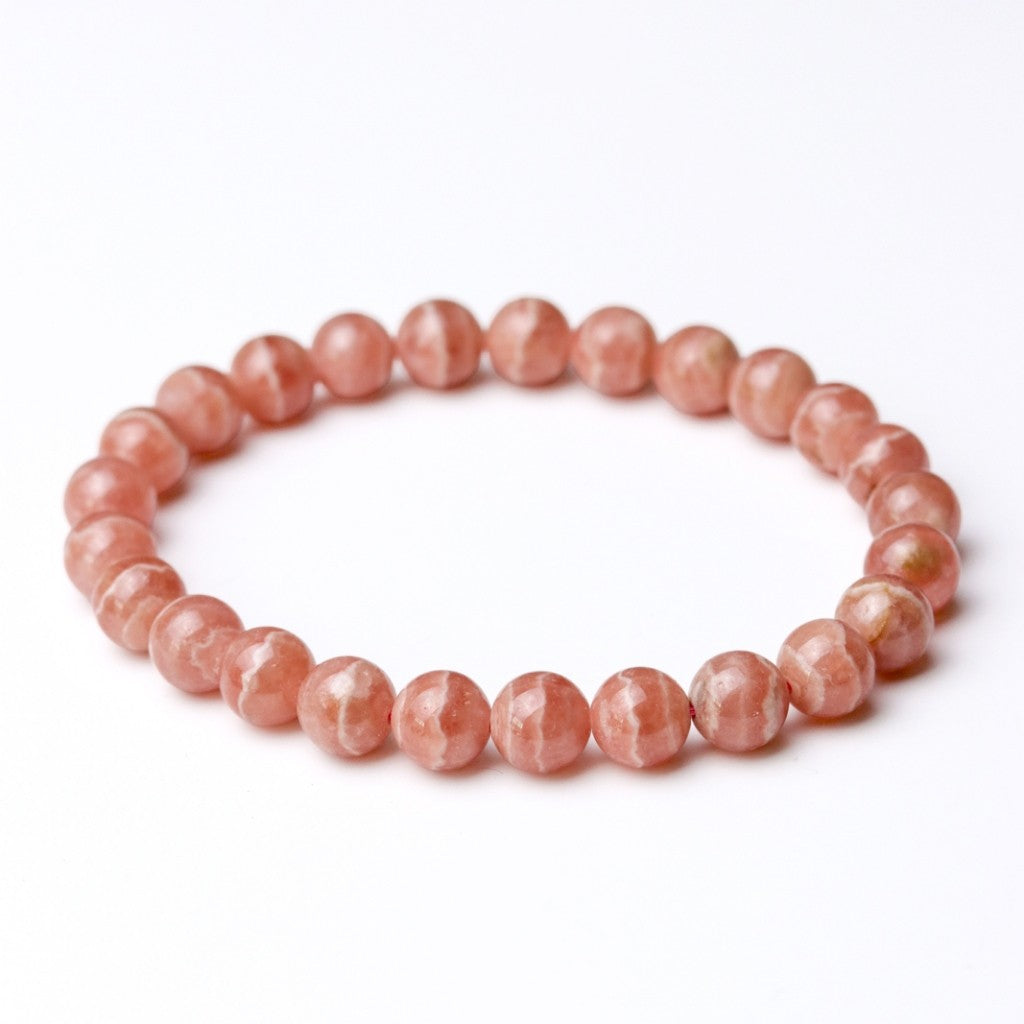 กำไลข้อมือหินแท้ Rhodochrosite โรโดโครไซต์ เกรดpremium AAAAA ขนาด 7-8 มม