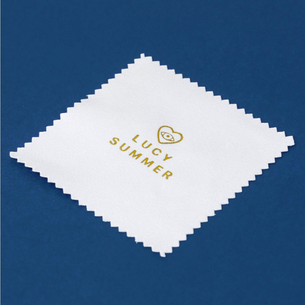LUCY SUMMER ผ้าเช็ด ทําความสะอาดเครื่องประดับ Jewelry Polishing Cloth สีขาว ขนาด 8x8 cm