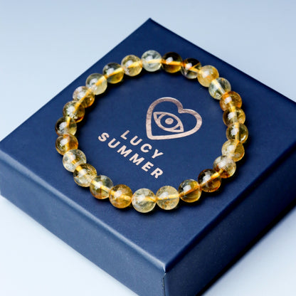 LUCY SUMMER กำไลข้อมือหินแท้ Citrine (ซิทรีน) ขนาด 6 mm.