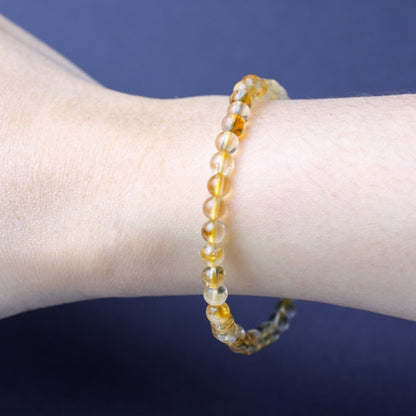 LUCY SUMMER กำไลข้อมือหินแท้ Citrine (ซิทรีน) ขนาด 6 mm.