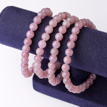 LUCY SUMMER กำไลหินแท้ Rose Quartz Madagascar ขนาด 6 mm. (Premium AAAAAAA) - โรสควอตซ์ (กำไลหินแท้ รับประกันหินแท้)