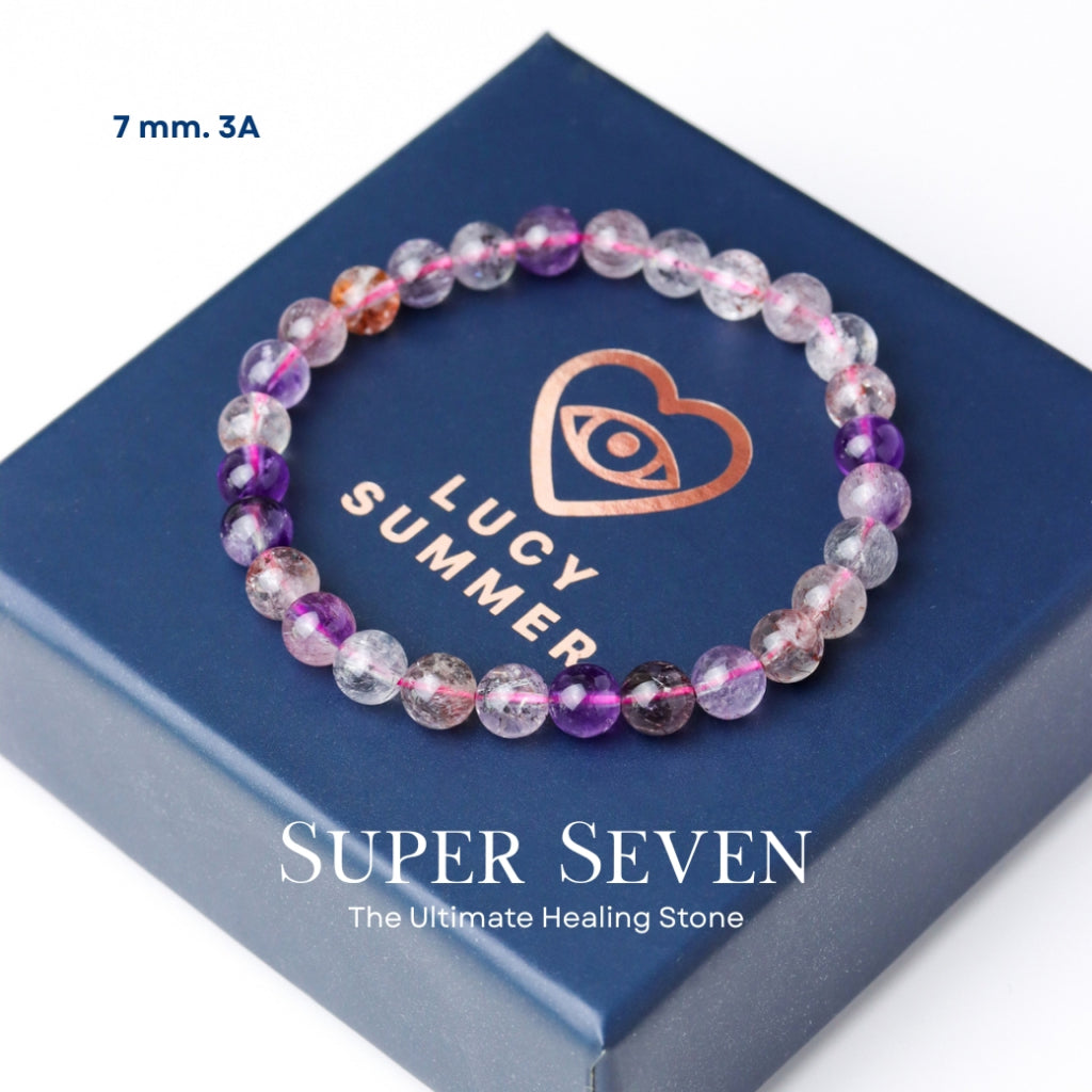 LUCY SUMMER กำไลข้อมือหินแท้ Super Seven - ซุปเปอร์ เซเว่น Premium (กำไลหินแท้ รับประกันหินแท้)