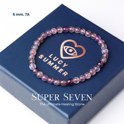 LUCY SUMMER กำไลข้อมือหินแท้ Super Seven - ซุปเปอร์ เซเว่น Premium (กำไลหินแท้ รับประกันหินแท้)