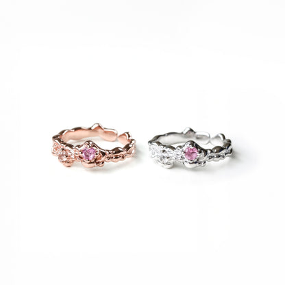 LUCYSUMMER Magic Ring แหวนพลอยแท้ 2 เม็ด ตัวเรือน Silver 925