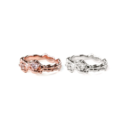 LUCYSUMMER Magic Ring แหวนพลอยแท้ 2 เม็ด ตัวเรือน Silver 925