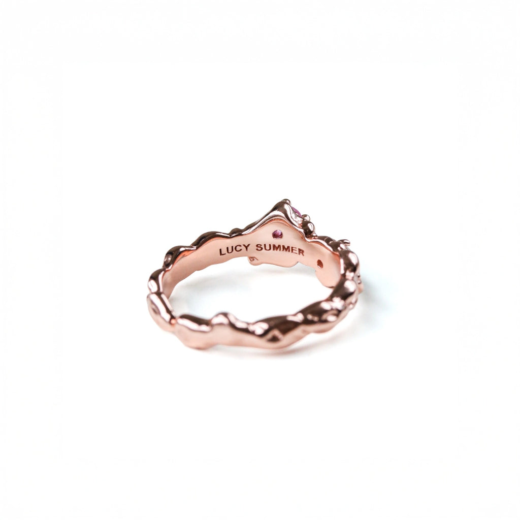 LUCYSUMMER Magic Ring แหวนพลอยแท้ 2 เม็ด ตัวเรือน Silver 925