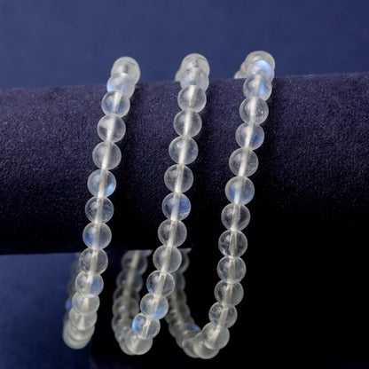 LUCY SUMMER กำไลข้อมือหินแท้ Rainbow Moonstone 6 mm (Premium AAAAAAA)