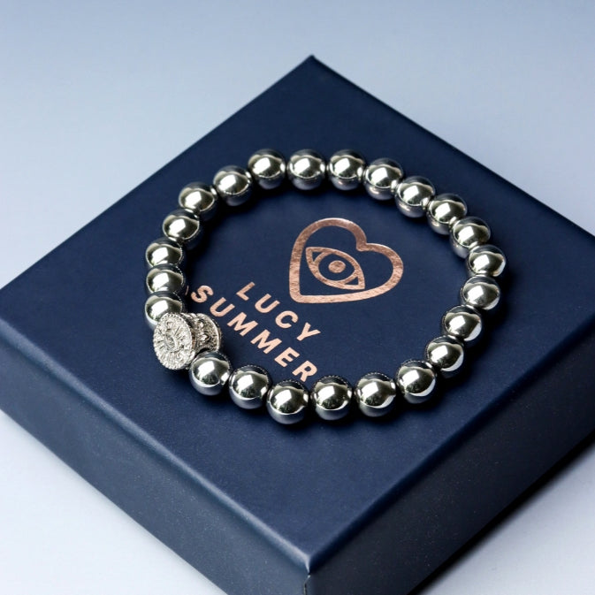 LUCY SUMMER กำไลข้อมือหิน Silver Hematite ขนาด 8 มม