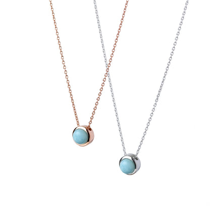 LUCYSUMMER Tiny Necklace สร้อยคอเงินแท้ "ลูกคุณหนู" พลอยแท้ขนาด 6 มม. มีพลอยให้เลือกหลายชนิด