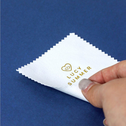 LUCY SUMMER ผ้าเช็ด ทําความสะอาดเครื่องประดับ Jewelry Polishing Cloth สีขาว ขนาด 8x8 cm