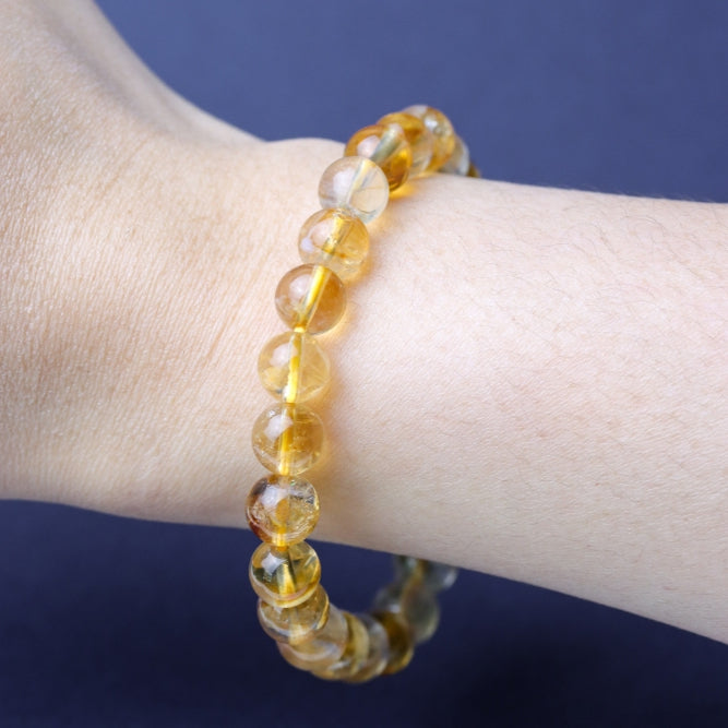 LUCY SUMMER กำไลข้อมือหินแท้ Citrine (ซิทรีน) ขนาด 6 mm.