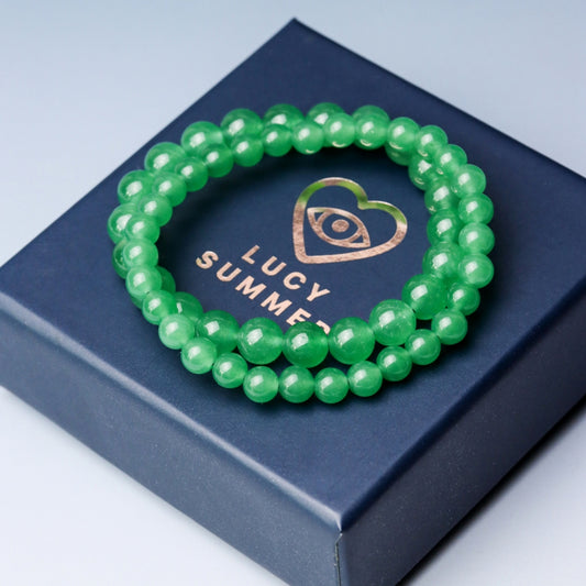 LUCY SUMMER กำไลข้อมือหิน Green Aventurine (กรีน อเวนเจอรีน) ขนาด 6/8/10 mm.