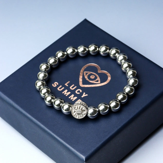 LUCY SUMMER กำไลข้อมือหิน Silver Hematite ขนาด 8 มม