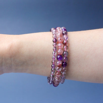 LUCY SUMMER กำไลข้อมือหินแท้ Super Seven - ซุปเปอร์ เซเว่น Premium (กำไลหินแท้ รับประกันหินแท้)