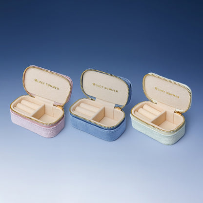 LUCY SUMMER กระเป๋าใส่เครื่องประดับแบบพกพา MINI JEWELRY BOX กำมะหยี่